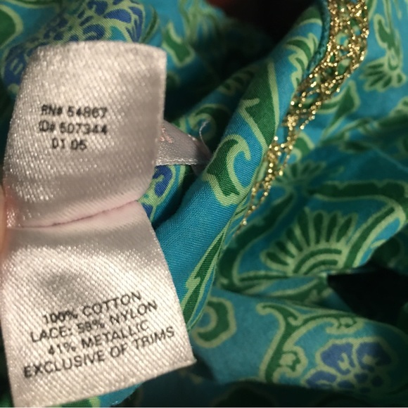 Victorias Secret Green and Gold Trim Paisley Caftan Tunic - Picture 10 of 10